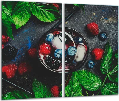 Produktbild von Herdabdeckplatten 2 teilig 30x52 Glaskeramikfeld Abdeckung Glas Obst