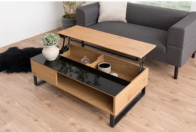 Produktbild von Smuk Lift-Up Couchtisch 110 cm Leya Eiche - Schwarz