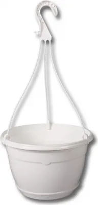 Immagine prodotto di Vaso da fiori sospeso TEKU con sottovaso in plastica bianco d25cm