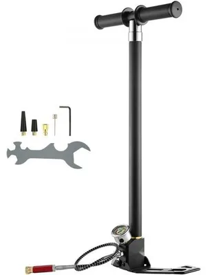 Zdjęcie produktu dla Pompka ręczna PCP - 4-stopniowa - 30 MPa, 4500 PSI - Wysokociśnieniowa pompka PCP z filtrem olejowo-wilgotnościowym - stal nierdzewna do pistoletów pneumatycznych, butli do nurkowania, opon paintballowych