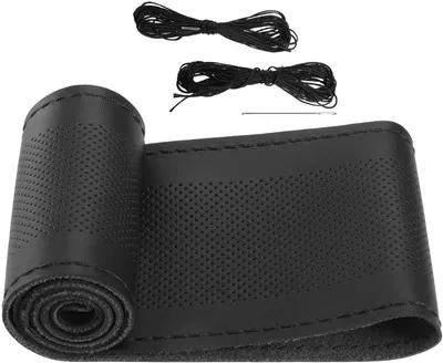 Produktbild von Lenkradbezug 38 cm - Mikrofaser - Auto-Lenkradbezug - Rutschfest - Durchmesser 37 bis 38 cm - Schwarz