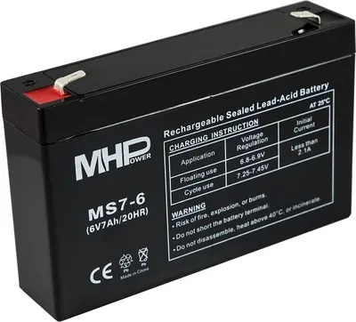 Zdjęcie produktu dla Akumulator MHPower MS7-6 VRLA AGM 6 V / 7 Ah
