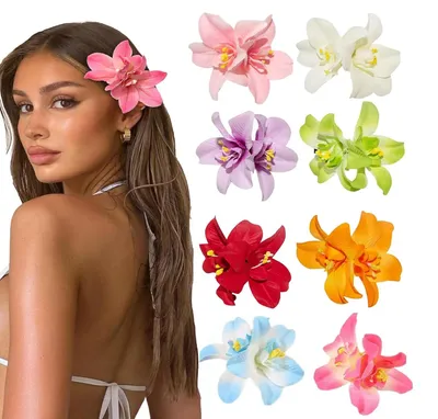 Productafbeelding van Bloemenhaarspeldjes, 8 stuks - Haarclips met kunstbloemen - Bloemenhaaraccessoires voor dames en meisjes - Haardecoratie voor bruiloft, feest, festival