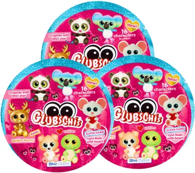 Produktbild von Blue Ocean Glubschis Sammelfiguren Herz Serie 2 - Glubschi Glitzer Figur - 3 Tüten