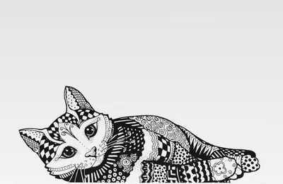 Produktbild von Napfunterlage Katze, 44 × 28 cm, weiß/schwarz