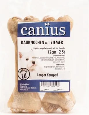 Produktbild von Canius Kauknochen 12cm 2er Pack | gefüllt mit Ziemer