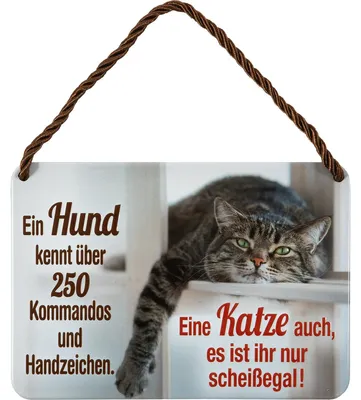 Immagine prodotto di Blechwaren Fabrik Braunschweig. Cartello in metallo – Gatto indifferente. Codice: KH191