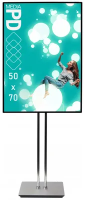 Produktbild von LED Leuchtrahmen 50x70 cm Infoständer Höhenverstellbar Plakatständer Werbeaufsteller Schwarz