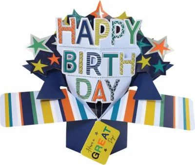 Produktbild von Grußkarte PopUp "Happy Birthday" Stars