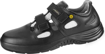 A black Abeba ESD-Sicherheitsschuhe x-light S1 Clog.