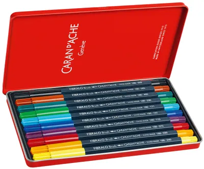 Produktbild von CARAN D'ACHE Fasermaler FIBRALO Brush 10er Metalletui