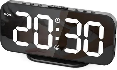 Obrázok produktu pre Digitálny LED budík so zrkadlom a USB portom