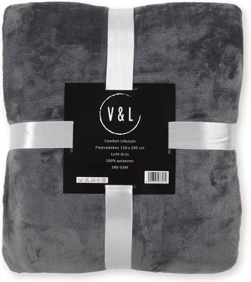 Immagine prodotto di Coperta in pile - Plaid in pile - 150 x 200 - morbidissimo - 280 g/m² - Grigio chiaro