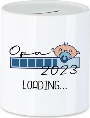 Produktbild von Opa Loading 2023 Tasse  für werdende Opas zur Geburt Enkel Enkelin Babynews Ich werde Opa Geschenk Spardose