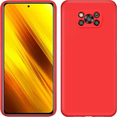 Image de Etui pour Xiaomi Poco X3 Pro, étui de protection en silicone souple en caoutchouc liquide rouge