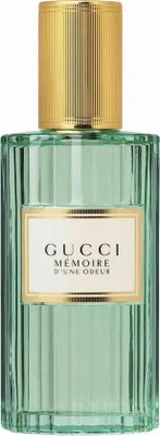 A product shot of a Gucci perfume bottle.