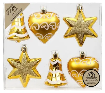 Produktbild von Kunststoff Formensortiment 6 Stk 9cm Gold-Mix