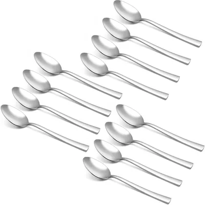 Immagine prodotto di Set di 12 cucchiaini per caffè, in acciaio inossidabile, lunghezza 13,6 cm. Set di cucchiaini per dessert, lavabili in lavastoviglie