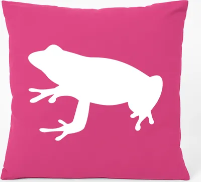 Produktbild von Huuraa Kissen Frosch Kröte Silhouette 40x40cm mit Füllung Fuchsia Baumwolle Dekokissen Geschenkidee