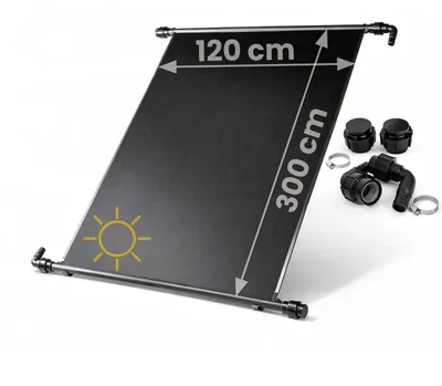 Produktbild von HAF Solarkollektor Poolheizung (1x 300x120cm) – Sonnenenergie für Gartenpool, Heizmatte um 20m³ Wasser mit Solar 6°C zu erwärmen (Ohne Solarweiche)