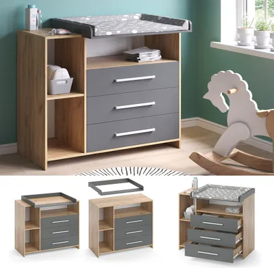 Zdjęcie produktu dla Przewijak dla dziecka Vicco Oskar Antracyt/Sonoma 113 x 100 cm, Model 36683