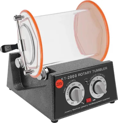 Obrázek produktu pro Elektrická leštička šperků - Bubnová leštička na kov - S časovačem - 80 W - 110 V - 5 kg - Pro kutily - Černá
