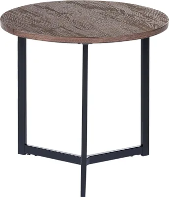 Produktbild von BELIANI Beistelltisch, Dunkle Holzplatte, Schwarze Beine, industriell modernes Wohnzimmer/Schlafzimmer