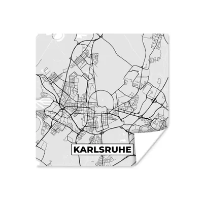 Produktbild von MuchoWow® Poster Karlsruhe - Karte - Stadtplan - Deutschland 50x50 cm - Wohnzimmerdekoration