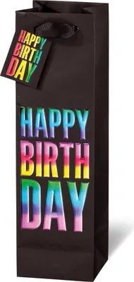 Produktbild von Tasche - Flaschen Format - 36x10,5x10 cm - Rainbow - Happy Birthday