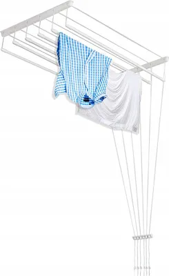 Zdjęcie produktu dla Wtrzymała Łazienkowa Podsufitowa Suszarka Na Bieliznę Pranie 6 Prętów 80 Cm