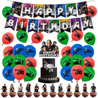 Geburtstagsdeko-Set mit 25 Ballons, Banner & Tortenaufsatz