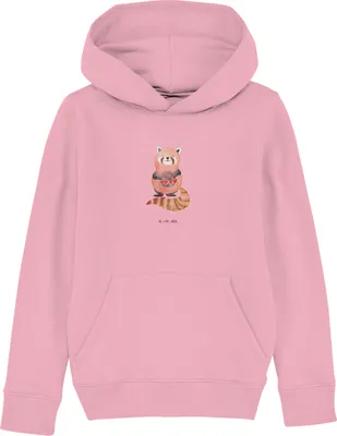 Produktbild von Mr. & Mrs. Panda Kinderpullover Roter Panda 12-14 Jahre (152/164) - Baumwolle Pink - Geschenk, Kapuzensweatshirt, Liebling, Sweater, Hoodie, Liebe, Lieblingsmensch, Herz