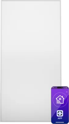 Image de Klarstein radiateur infrarouge avec thermostat, chauffage électrique 770 W, chauffage infrarouge pour maison connectée pour montage mural, IR avec contrôle par application et détection de fenêtre ouverte, radiateur efficace pour pièces humides, sans CO2