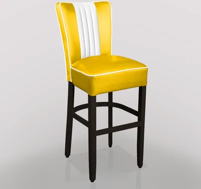 Produktbild von 2er-Set AMERICAN 1 | Barhocker | Gelb | Leder | American Barhocker, American Diner Barhocker
