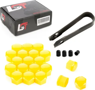 Produktbild von 20x Radschrauben Abdeckkappen Radschraubenkappe 17mm gelb Glanz für AUDI PORSCHE