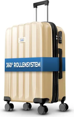 Produktbild von Reisekoffer 1052 Reisetasche Koffer Handgepäck Tasche Trolley ABS Champagne L-65cm
