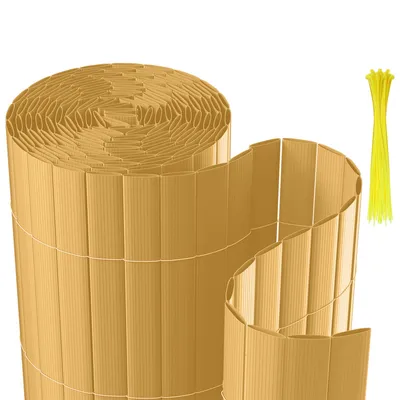 Produktbild von Jiubiaz Sichtschutzmatte PVC Sichtschutz Garten Sichtschutzzaun Balkon Zaun Windschutz Balkonverkleidung Bambus 80x300cm