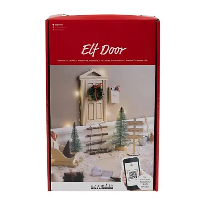 Obrázek produktu pro Řemeslná sada "Vánoční dveře Secret Santa", sada pro miniaturní svět s materiály a návody