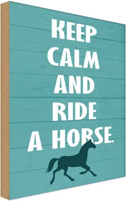 Produktbild von vianmo Holzschild 40x30 cm keep calm and ride a horse Pferd