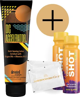 Produktbild von Devoted Creations - DC Accelerator + 2 Your Sun Shots + 2 Erfrischende Tücher
