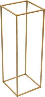 Obrázek produktu pro Kovový stojan na květiny a vázy – svatební dekorace na stůl – sada 10 kusů – výška 80 cm – geometrický design – nosnost 10 kg – čtvercová trubka 10 mm – zlatá barva