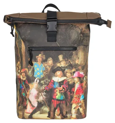Produktbild von New Rebels Rucksack New York – Stylischer Rolltop mit Kunstmotiv Nachtwache, wasserabweisend & praktisch