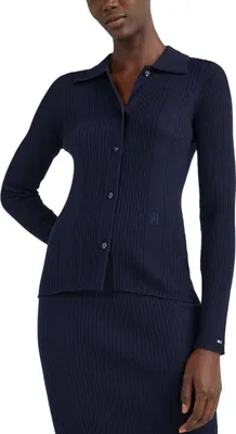 Zdjęcie produktu dla Sweter damski Tommy Hilfiger Polo rozpinany dopasowany XXS