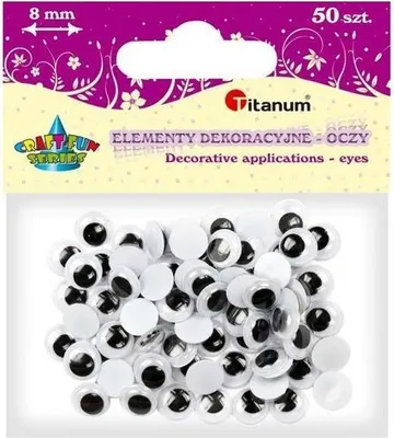 Image de Yeux sans colle ni cils 8mm 50pcs
