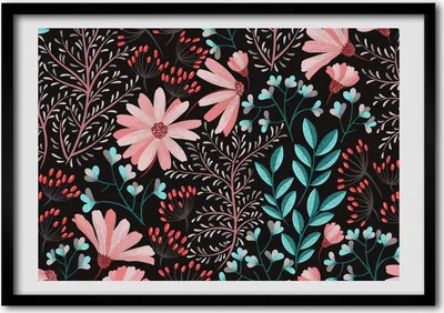 Produktbild von Bild - Bilder - Bilderrahmen - 70 cm x 50 cm - MDF-Rahmen, Wandkunst Frühlingsblumen