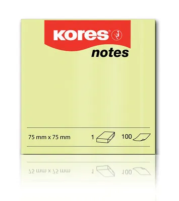 Produktbild von Kores N46075, andere, Gelb, Papier, 75 mm, 75 mm