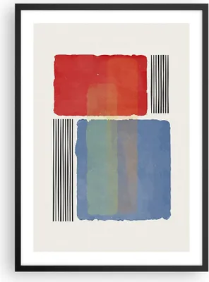 Produktbild von Gerahmtes Poster - Schwarzer Rahmen - Stück Geometrisch Rechtecke - 50x70 cm - Wand Bild - Wanddeko - Wandbilder - Kunstposter - Wandposter - Bilderrahmen - Bilder - Kunstdruck - P2BPA50x70-4809