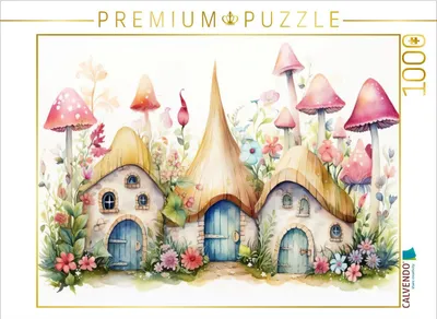 Produktbild von CALVENDO Puzzle Bunte Feenbehausungen | 1000 Teile Lege-Größe 64x48cm Foto-Puzzle für glückliche Stunden
