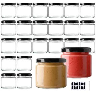 Obrázek produktu pro Sklenice na zavařování s víčkem - 150 ml - Sklo - 24 kusů