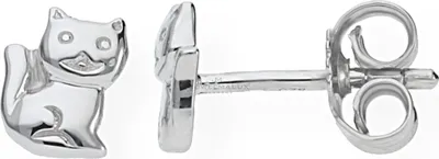 Produktbild von JuwelmaLux Kinderohrstecker Katze in Silber 925 rhodiniert JL20-06-0340